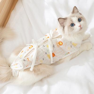 Pet All Seasons Universal Cartoon Cute Anti-Lizing Cat Регулируемый стерилизационный костюм Послеоперационный защитный костюм для кошек Костюм для отлучения от груди