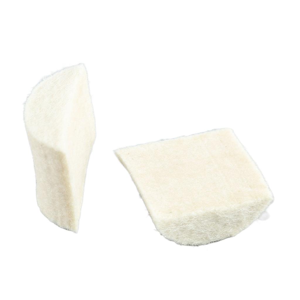 2Pcs Drum Pedal Beater Felt Pads Replacement for Bass Mallet Hammer Head Percussion Accessory White