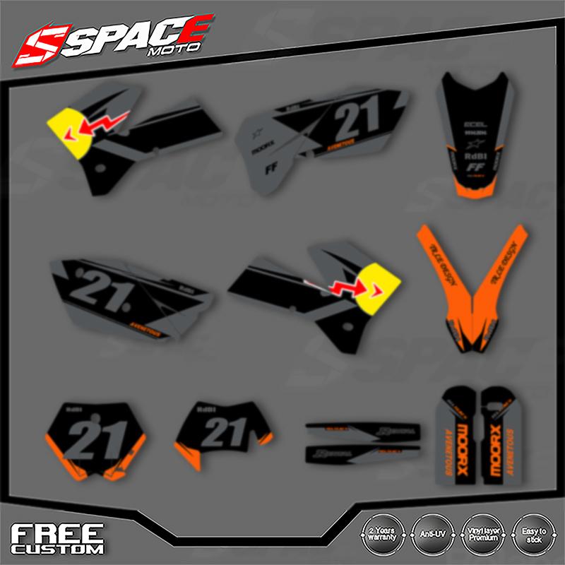SPACE Custom Motorcycle Graphics Background Decal for KTM 2005 2006 SXF 2006 2007 XCF 2005 2006 2007 EXC Decals Stickers Kits 02