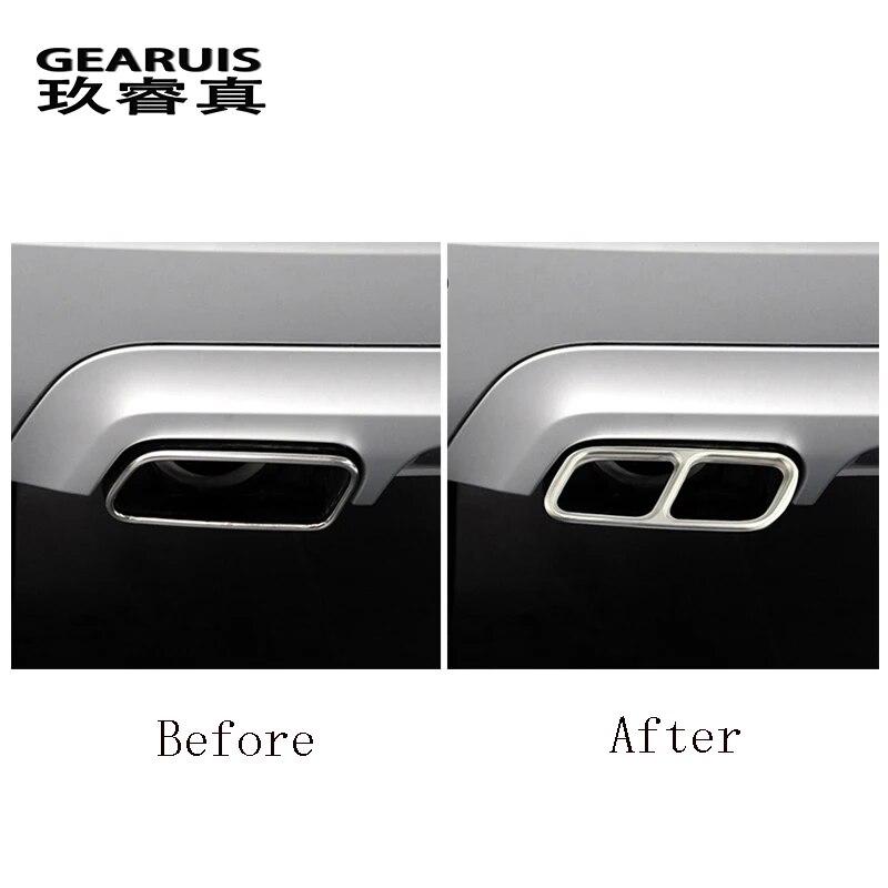 Стайлинга автомобилей автомобилей хвост горло рамка украшения наклейки для Mercedes Benz GLK X204 CLS W218 класс аксессуары для выхлопной трубы