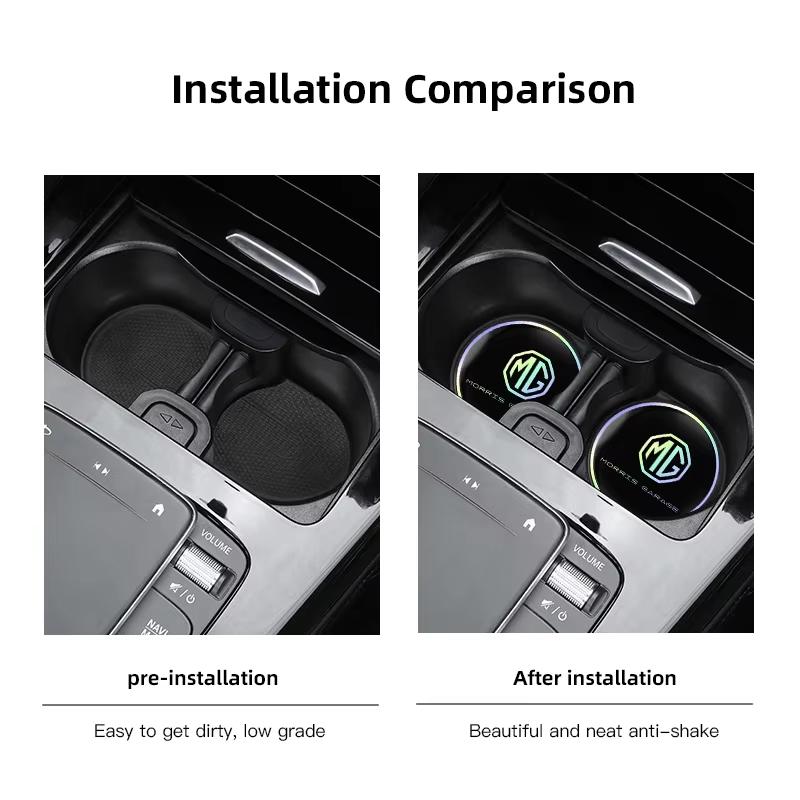 2Pcs Car Emblem Water Cup Pad Color Insulated Coasters Mat For MG ZS MG5 GS HS GT ZST MG3 MG6 MG7 Hector ZX EZS EHS MG3X-Cross