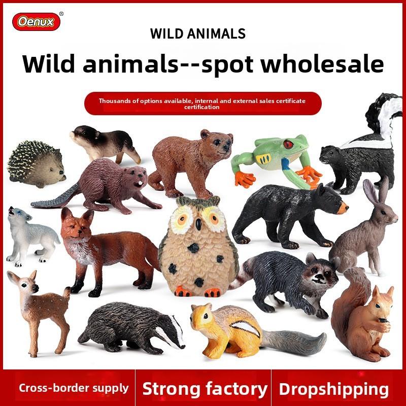 Owl Squirrel Wild Animal Figures Set For Kids Gift Easter Christmas Birthday Cake Decorations Plastic Toy Collection