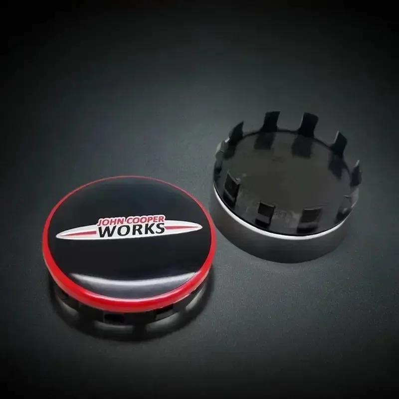 AWROY1 4PCS-56mm for BMW MINI works S One Countryman F54 F55 F56 F57 F60 Car emblem Wheel Center Hub Cap wheel Badge covers