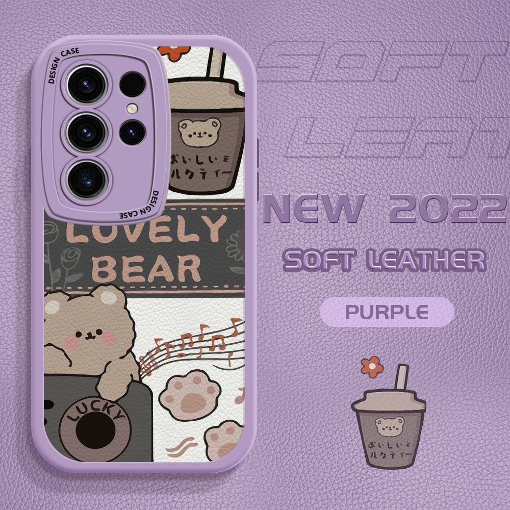 Милый чехол из искусственной кожи для Vivo V23E Y15 Y91 Y51 OPPO A9 Reno8 6 Realme 10 Pro C21 C12 C15 C35 Huawei Nova 7i P30 Lite Infinix Hot 10S, чехол для телефона