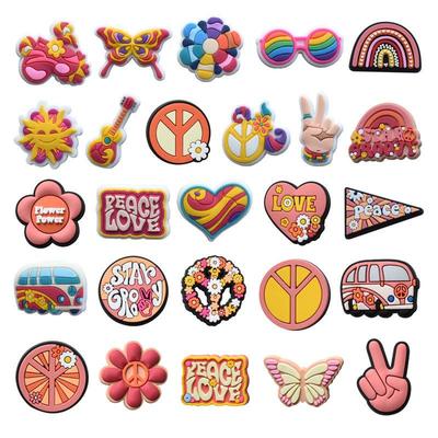 25 шт., подвески для обуви из ПВХ серии Rainbow, аксессуары для обуви