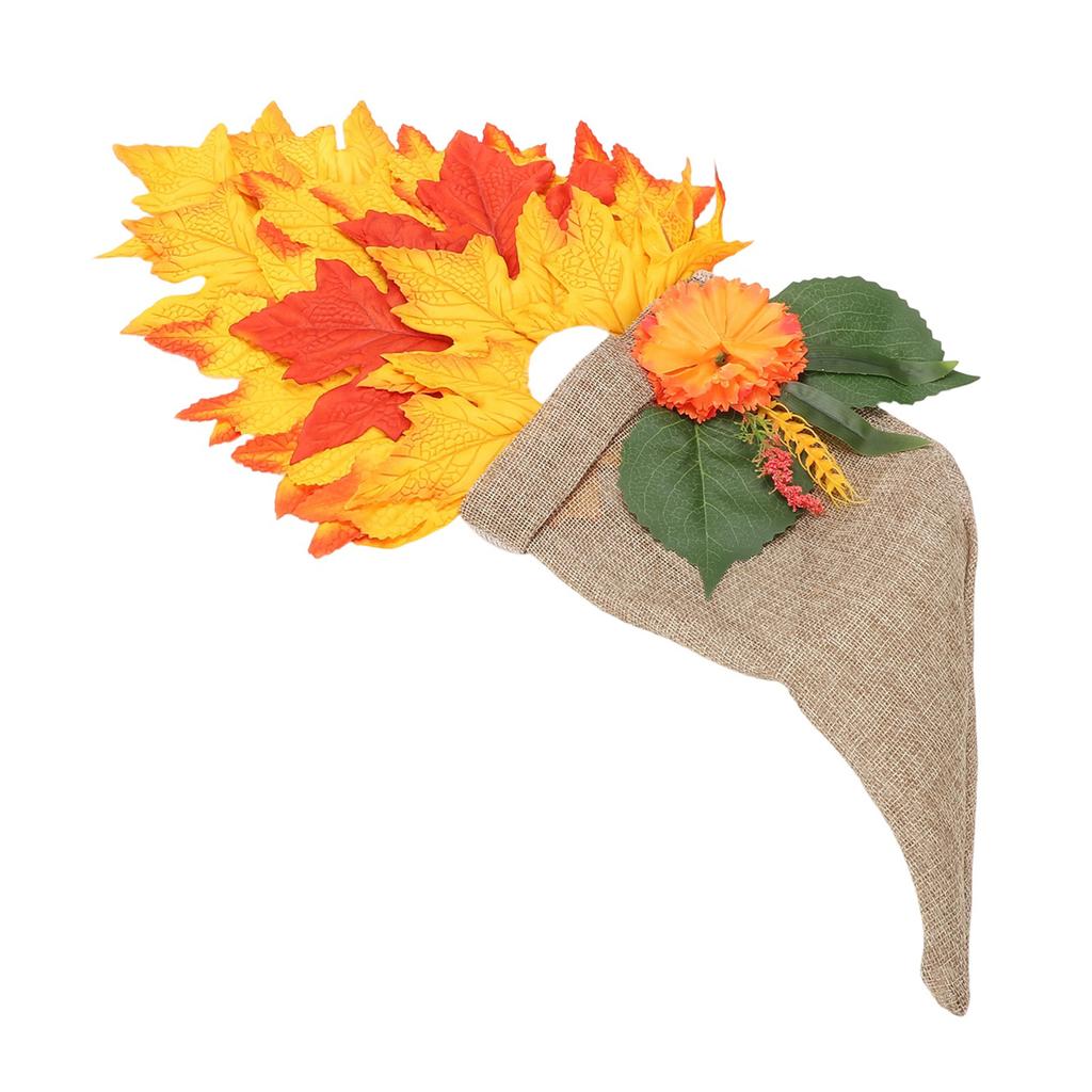 Осенний венок с гномом, искусственный декор из кленовых листьев, подвесная гирлянда с гномом для двери, дома, крыльца, сада
