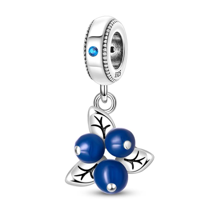 New 925 Silver Strawberry Cherry Fruit Series Charms Beads Fit 3mm 925 Original Bracelets DIY Birthday Jewelry Gifts