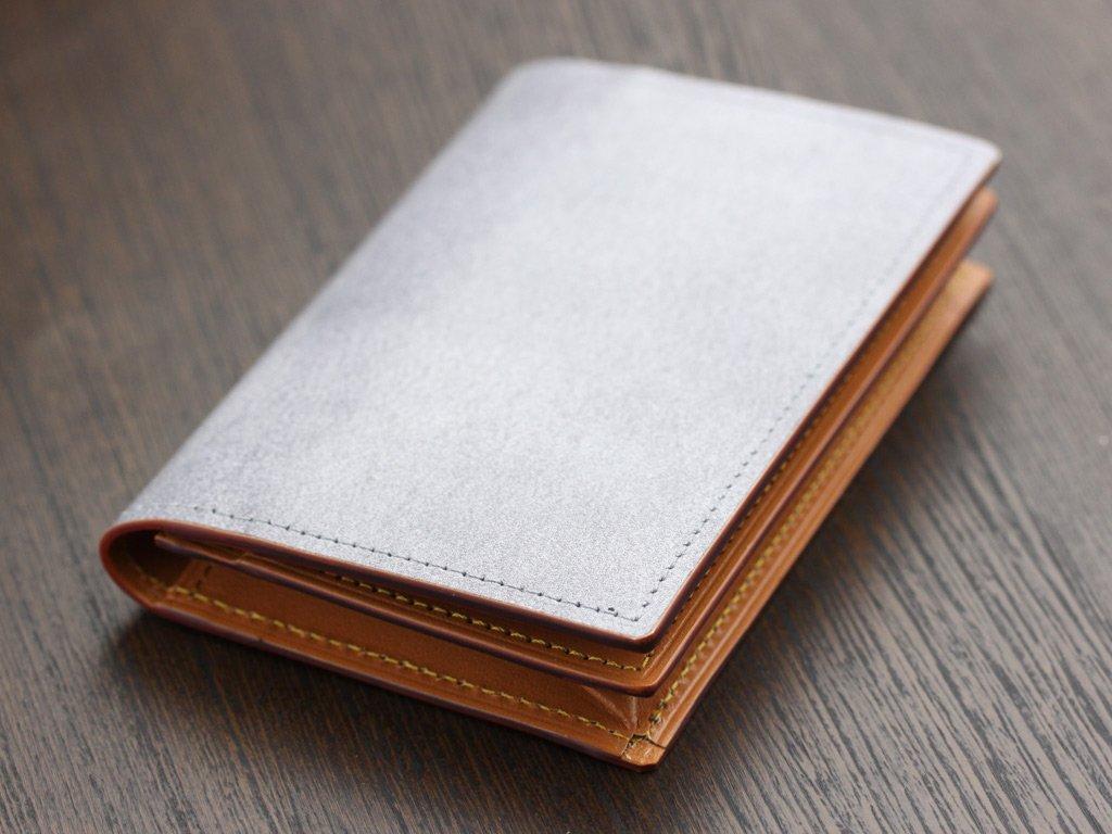 Made In Japan Antique Kip Cowhide Leather Gusset Business Card Holder Gray [Abies]
