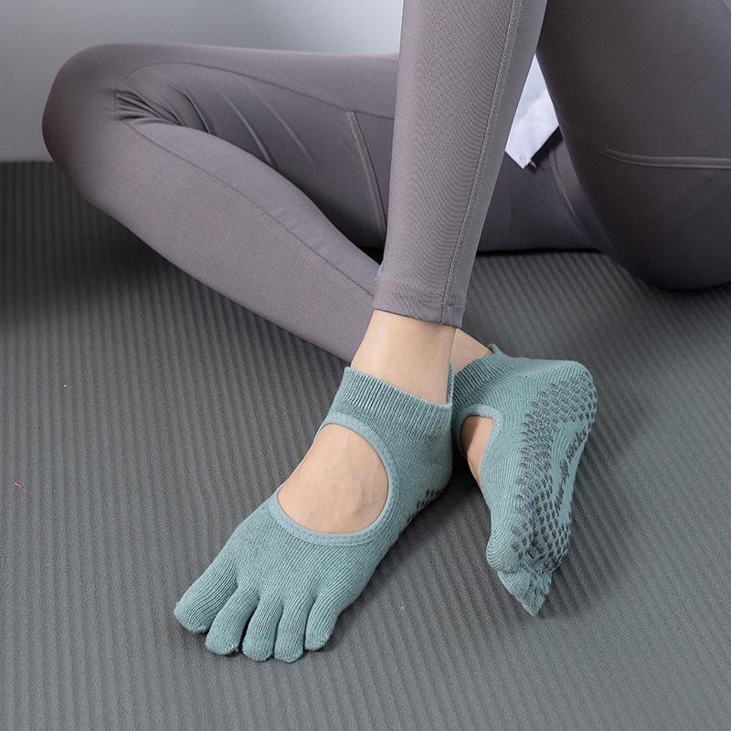 Носки ToeSox с открытой спиной, нескользящие, для йоги и пилатеса, с пятью пальцами — всесезонное качество