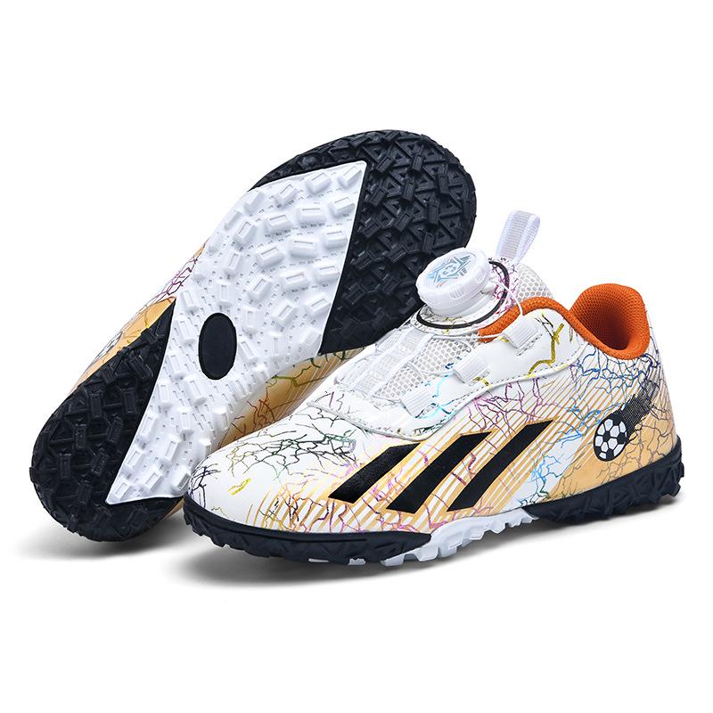 Kids' Low-Top Football Training Shoes with Rotating Buckle