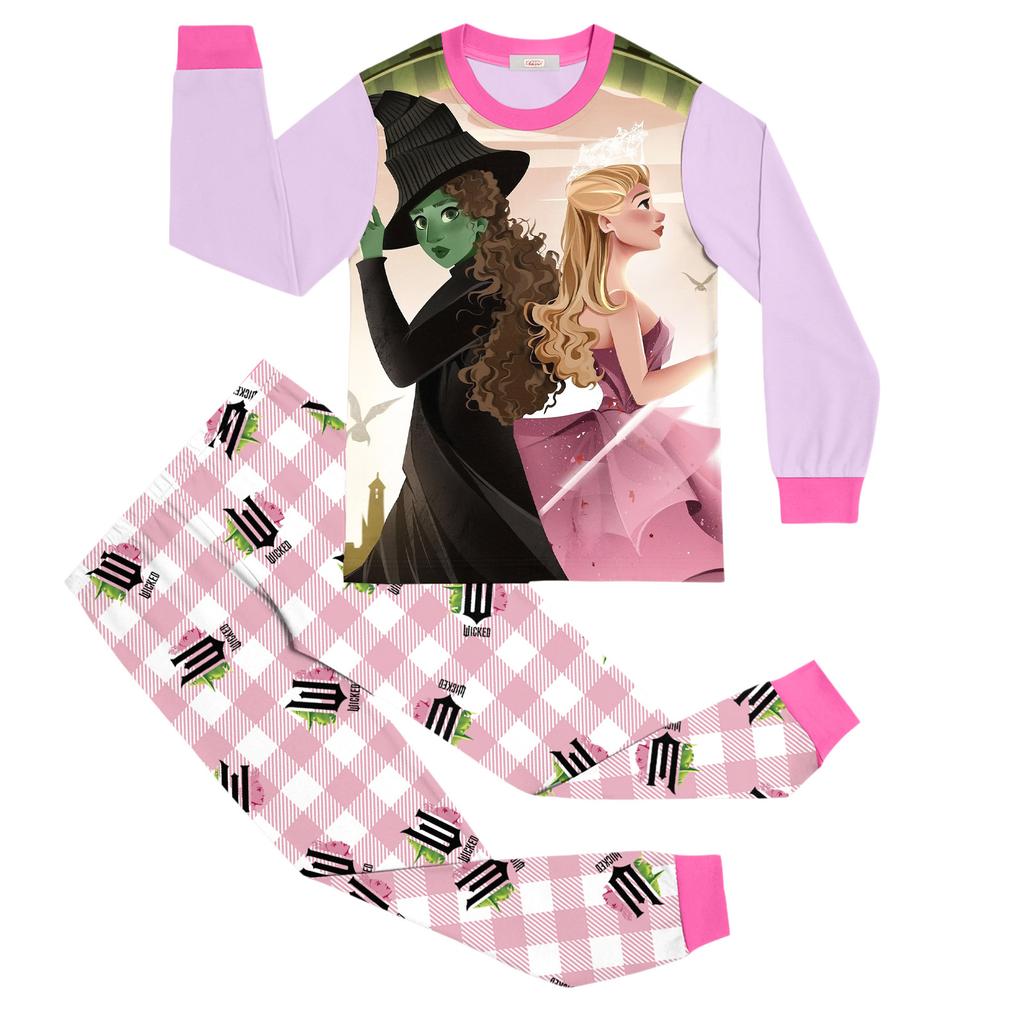 Children's Fashion Suit Skirt Round Neck Long Sleeve Top Pants