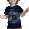 Kids Bitcoin 3D Print Tshirts Toddler Cartoon Anime T Shirt Summer Children Short Sleeves T-shirts Baby Boys Girls Tops Tee Gift