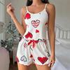2024 Women's Fashion Set: European/American Printed Camisole & Shorts Pajama