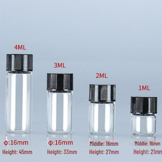 16 мм диаметр 3 мл коричневая эфирное масло прозрачная стеклянная трубка флакон для косметики