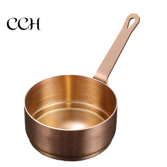 Small Stainless Steel Cooking Pot Sauce Cup with Handle Reusable Metal Dipping Cups High Temperature Resistant Condiment Server for Ketchup Appetizers