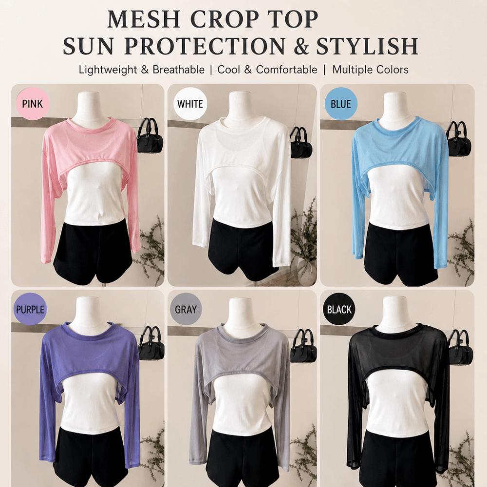Casual Sun Protection Cover Up Mesh Chiffon Layering Top Stretchy Arm Sleeve Cover Sports