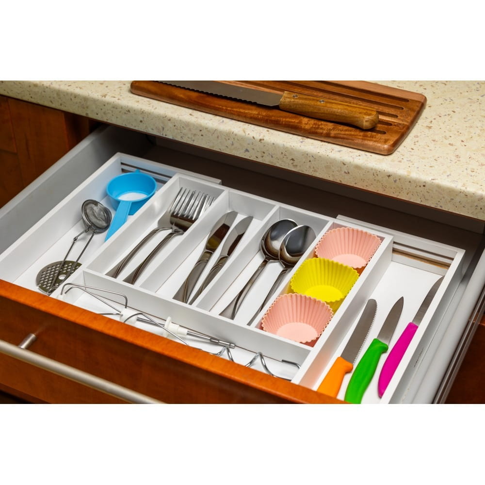 Wkład organizer do szuflady na sztućce rozsuwany 52/31x31cm KINGHOFF KH-1746