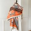 Autumn and Winter New Product Imitation Cashmere Warm Short Beard Fringed Scarf Women's Thickened Carriage Fashion Double-sided Shawl Winter Scarf