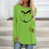 Модная женская повседневная футболка больших размеров с длинными рукавами и круглым вырезом с принтом