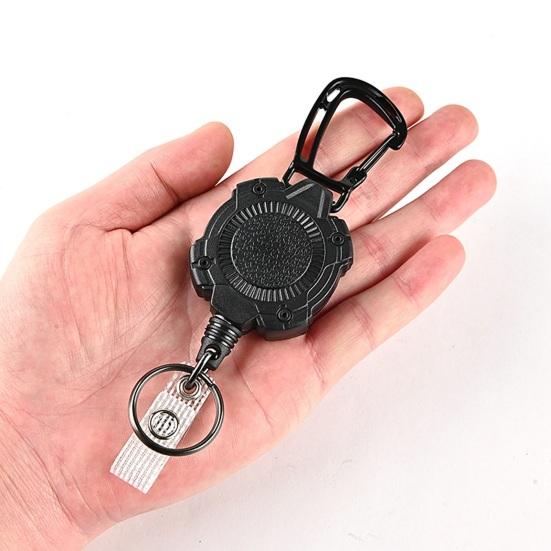 Keychain Ring Portable Stretchable Thickened Carabiner Telescopic Wire Rope Buckle Carabiner Mountaineering Use