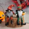 Halloween Broom Witch Top Hat Doll Ghost Festival Striped Long Legs Faceless Doll Arrangement Props