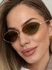 Luxury Metal Small Sunglasses For Men And Women Unisex Brand Designer Fashion Sun Glasses Oval Stylish Eyewear Shades