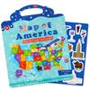 Детское познание Карта Америки Раннее образование Развитие внимания Повторяющиеся карманные наклейки-желе