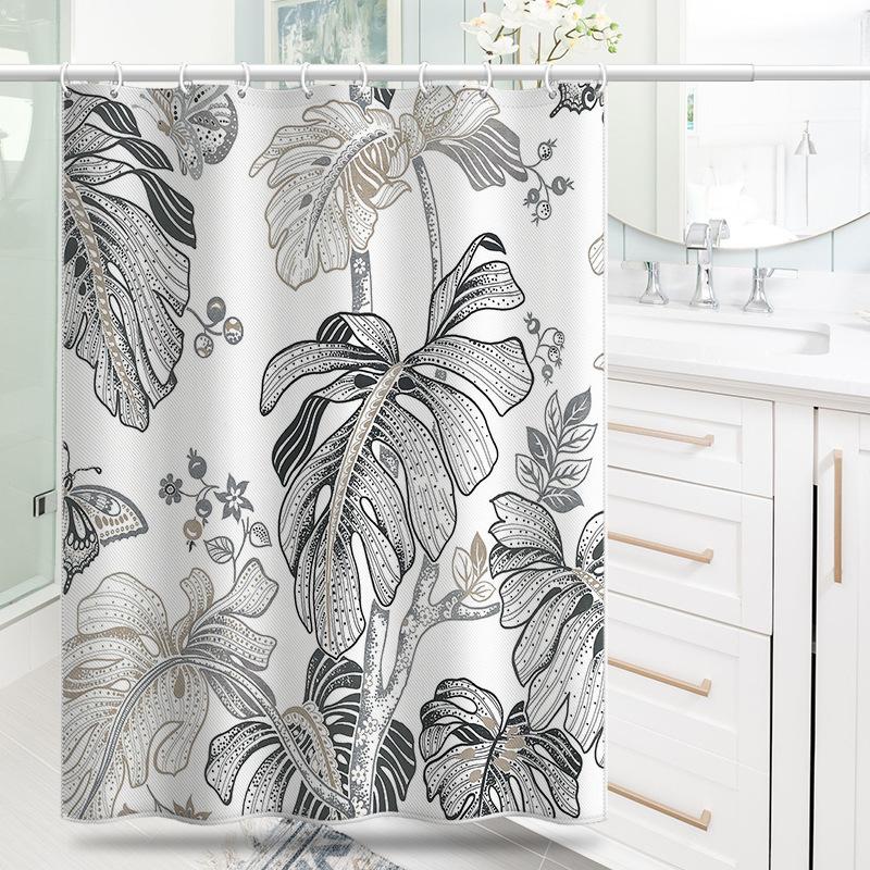 Bathroom Thickened Waterproof Curtain Mildew Proof Shower Curtain Shower Partition Curtain Shower Curtain Bathroom Curtain Free Perforation