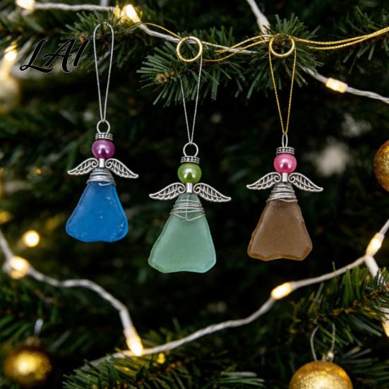 Beach House Christmas Ornament Collection Sea Glass Angel Advent Calendar 2026 24 Days Ornaments Coastal Holiday Gift for Friends Countdown Calendar