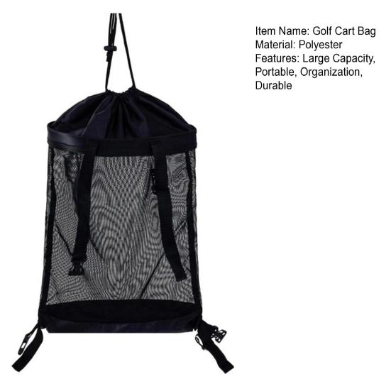 Сумка для хранения тележки для гольфа Сумка для удлинителя задней части тележки для гольфа Портативный органайзер для тележки для гольфа Сетчатая сумка для покупок