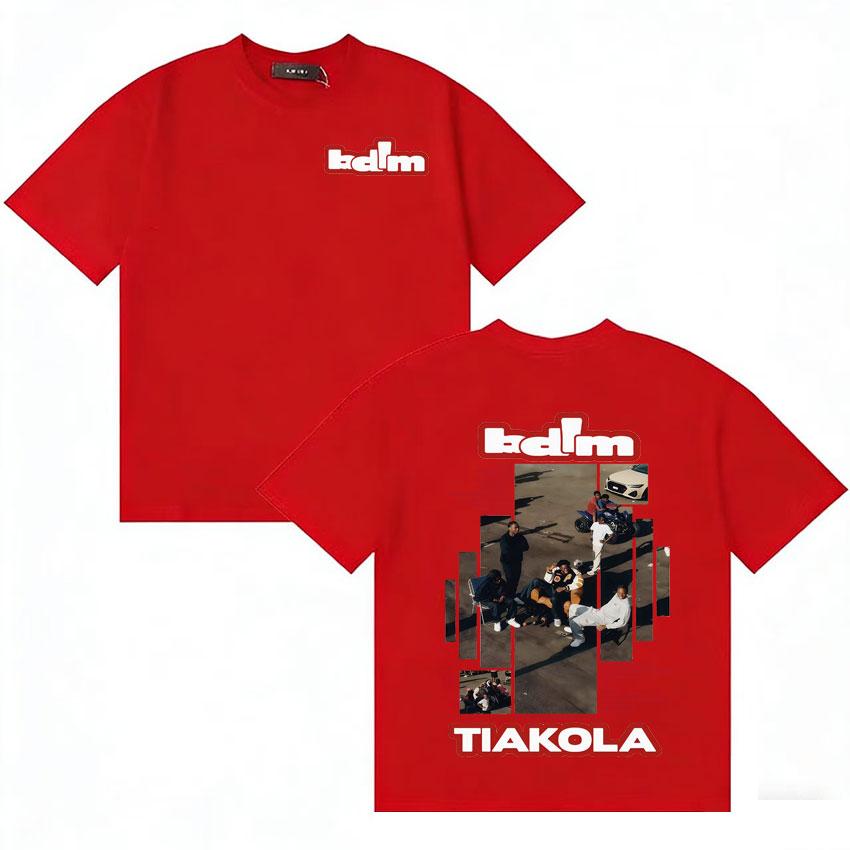 Rapper TIAKOLA Bdim Tour Merch T Shirt Oversized Unisexs Fashion Short Sleeve Tshirt Vintage ONeck Loose Tee Clothing Teenagers