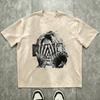 Classic YK Money Angels Troubled Face Print TShirt High Street Shirts Gothic Round Neck Cotton Tops New Unisexs Women T Shirt