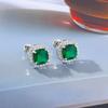 Korean Style Light Luxury Versatile Square Zircon Earrings with A Grand and High End Feel Simple Temperament Internet Famous Fashion Earrings