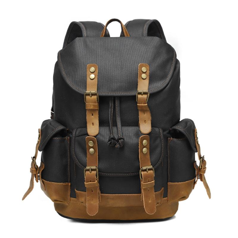 Backpack Men's and Women's Backpacks Outdoor Sports Travel Bag Waxed Canvas Waterproof Travel Computer Bag