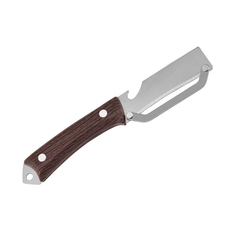 3 in 1 Multifunction Serrated Knife Vegetable Peeler Handle with Bottle Opener for Culinary Kitchen Tools