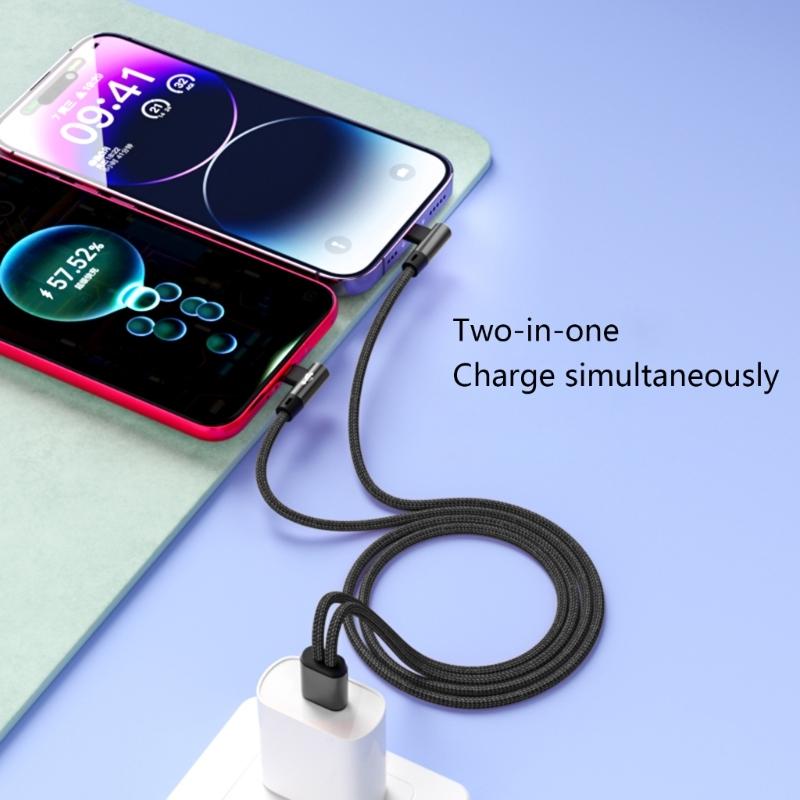 Кабель для зарядки Type-C и USB под углом 90 градусов 5A Кабель для быстрой зарядки для быстрой подачи питания и синхронизации данных