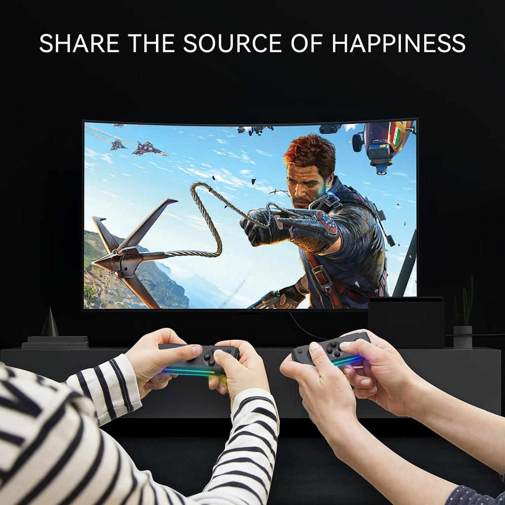 Контроллер переключателя Joy Pad с боковой люминесценцией Joy Cons L/R, совместимый с переключателем Joycon с пробуждением/снимком экрана