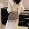 Fashion Casual Cotton Bag Hollow Tassel Beach Bag Flap Hand Woven Bag Cotton Rope Shoulder Crossbody Bag For Women