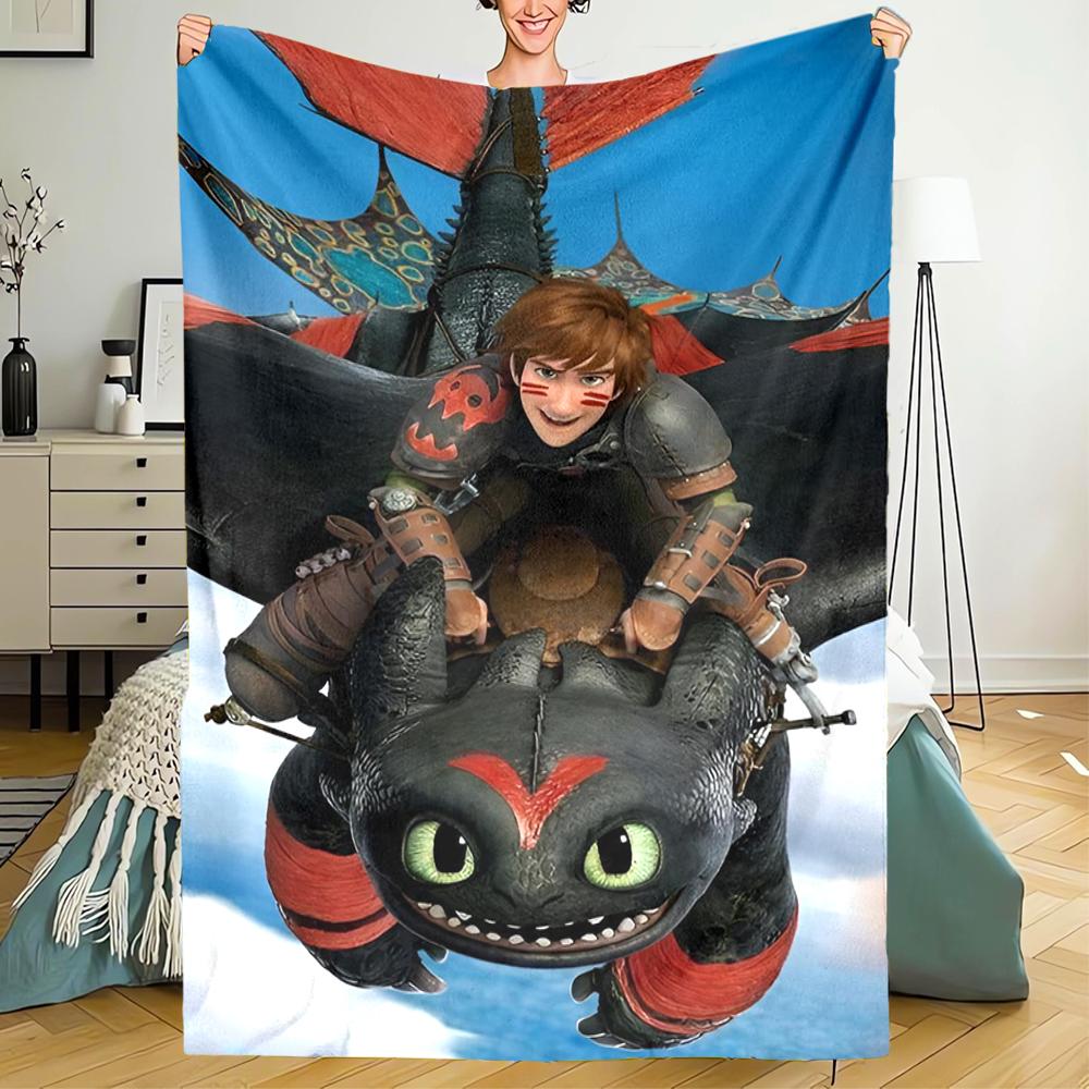 Dragon Theme Printed Blanket - Perfect for Couch, Bed, Travel & Outdoor Use | Machine Washable, Cozy & Durable.