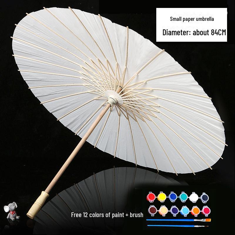Детский зонтик из белой бумаги, расписанный вручную, в древнекитайском стиле, занятие по рукоделию для детского сада