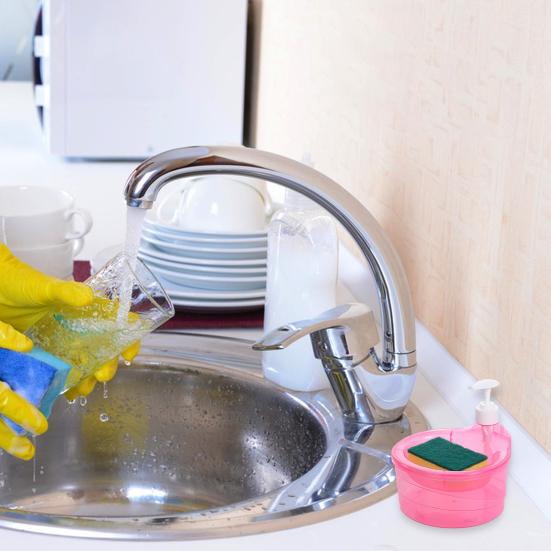 Удобный дозатор мыла на 1000 мл с держателем для губки, предотвращает попадание отходов, большой объем дозатора мыла, товары для дома