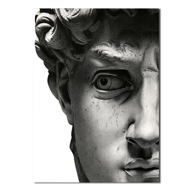 Настенная скульптура головы Давида, холст, картина, Скульптура Давида, граффити, художественный постер и принт для гостиной, домашний декор, фотографии