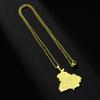 Chic Punjab Map Pendant Clavicular Chain Accessory Exquisite City Map Necklace Adornment for Daily Wear Dates Parties