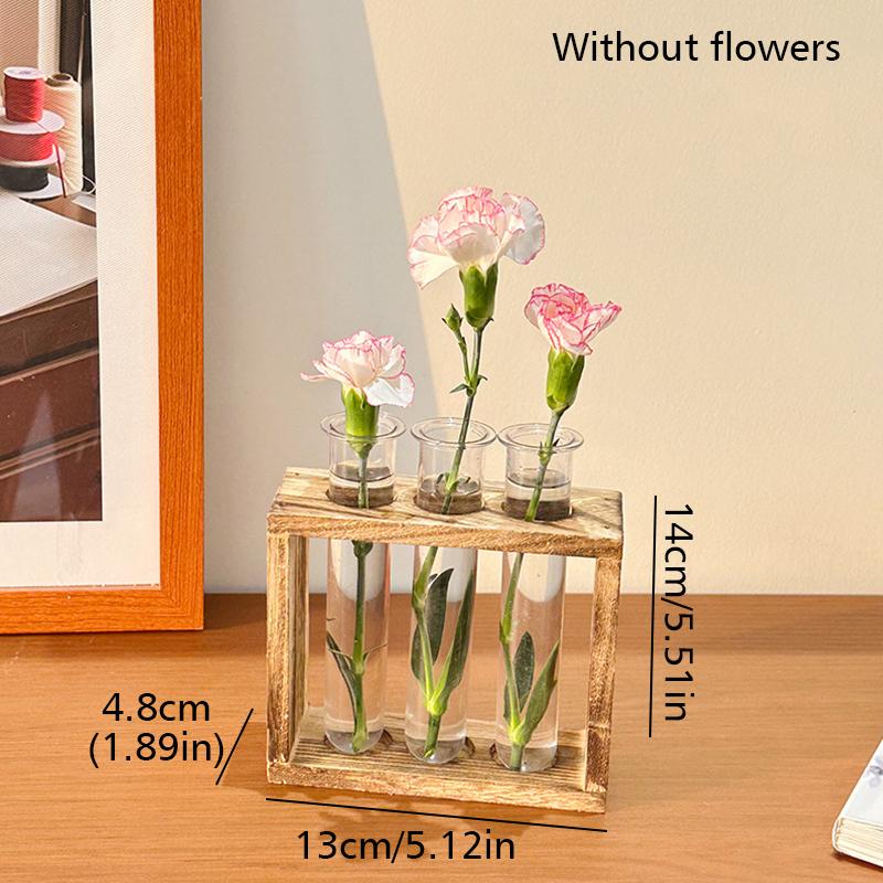 1 шт. Пробирки для рассады, современная стеклянная ваза, стеклянная водная станция для выращивания растений, гидропонная минималистская деревянная рамка