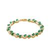 Gold Plated Zircon Cross Hand Chain Colorful Fashion Jewelry Crystal Gemstone Bracelet  For Women