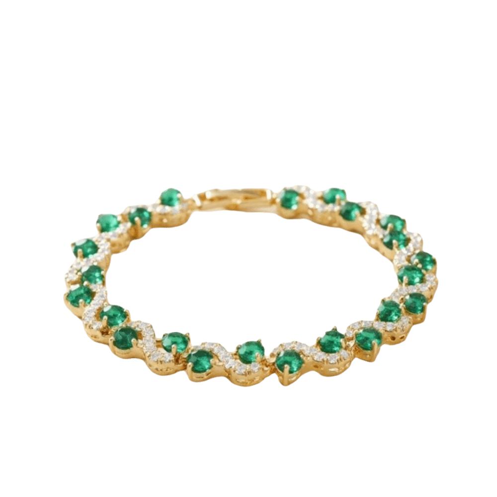 Gold Plated Zircon Cross Hand Chain Colorful Fashion Jewelry Crystal Gemstone Bracelet For Women