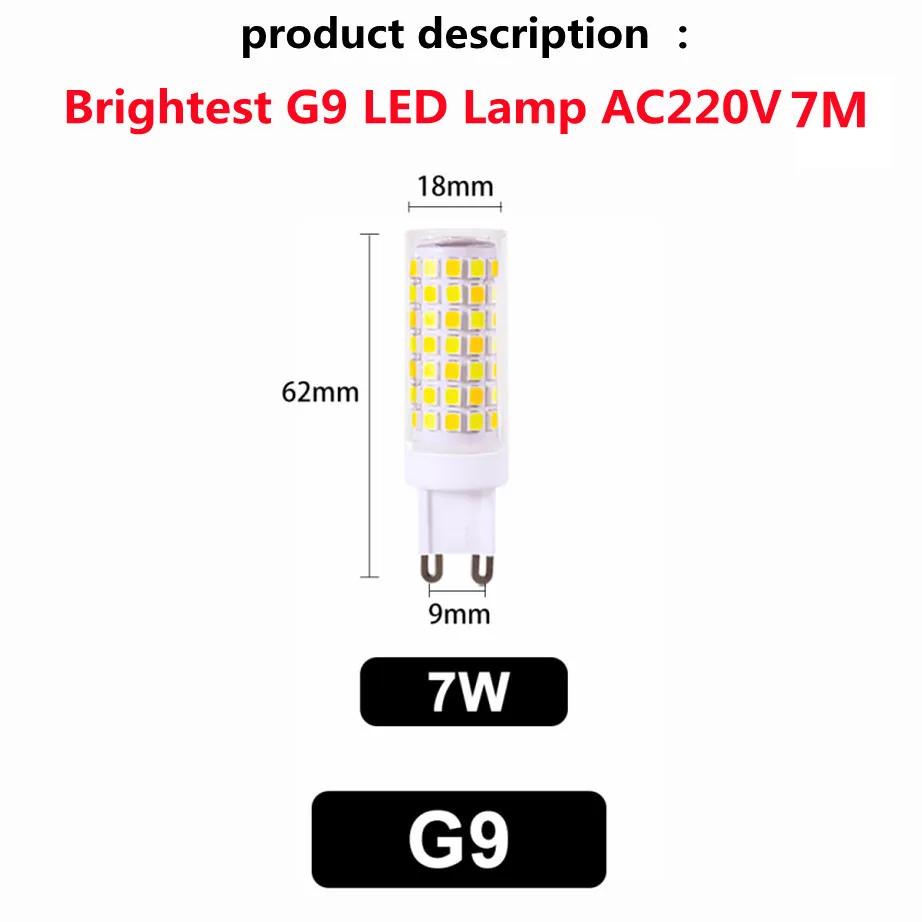 10PCS 7W 5W 3W Brightest G9 LED Lamp AC220V Ceramic SMD2835 LED Bulb Warm/Cool White Spotlight Replace Halogen Light Wholesale