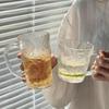 Стеклянная кружка в японском стиле 'Ледниковое стекло' с ручкой