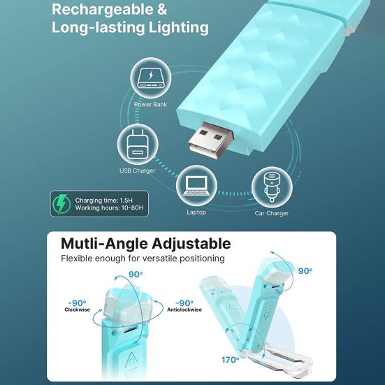 Лампа для чтения книг Регулируемая цветовая температура с регулируемой яркостью Без мерцания Высокая яркость Компактный размер Светодиодная лампа с зажимом для книг Удобная лампа для чтения для дома