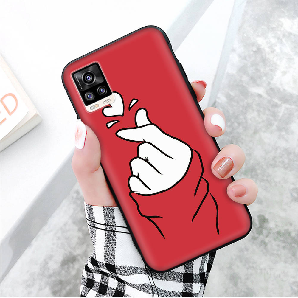 Черный чехол для Xiaomi Redmi 13C Note 9 iPhone XR 7 8 14 15 11 12 13 X XS Pro Max Samsung A25 S23 S24 FE Ultra Plus Finger Love